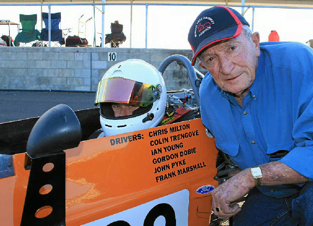 CAR RACERS: Matt Campbell and Frank Marshall at the racing event at Morgan Park. CAR RACERS: Matt Campbell and Frank Marshall at the racing event at Morgan Park.